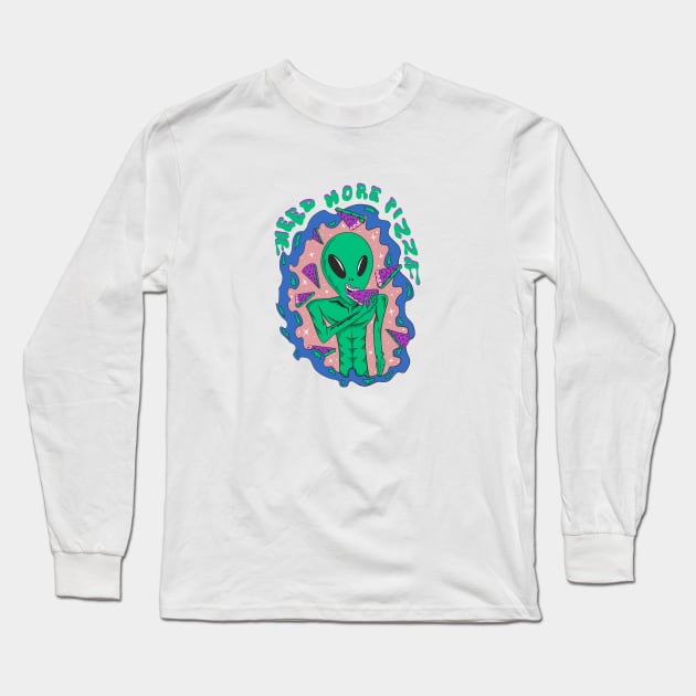 Need More Pizza Long Sleeve T-Shirt by metafoor